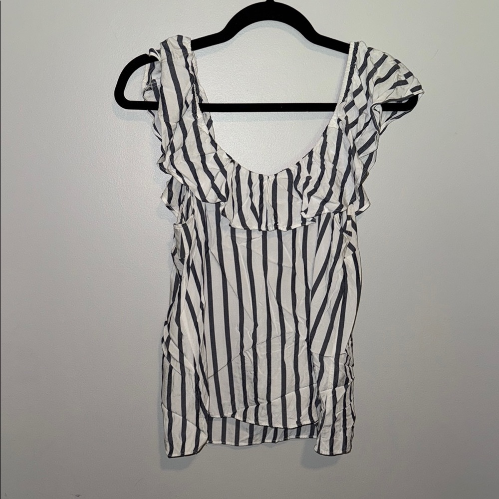 Striped Ruffle Women's Top - Picture 3 of 3
